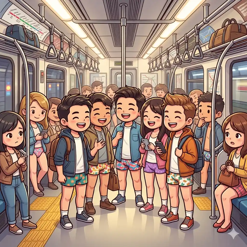Día Sin Pantalones en el Metro Día Sin Pantalones en el Metro