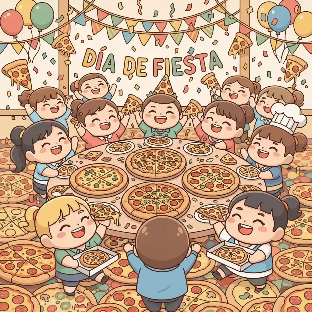 Día de Fiesta con Pizza Día de Fiesta con Pizza